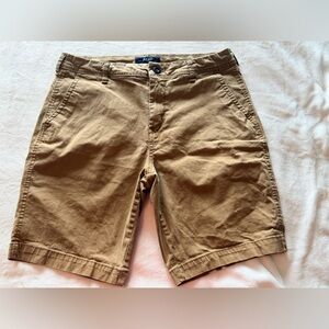Aeropostale Mens Khaki Chino Shorts Size 32 Cotton Stretch Casual